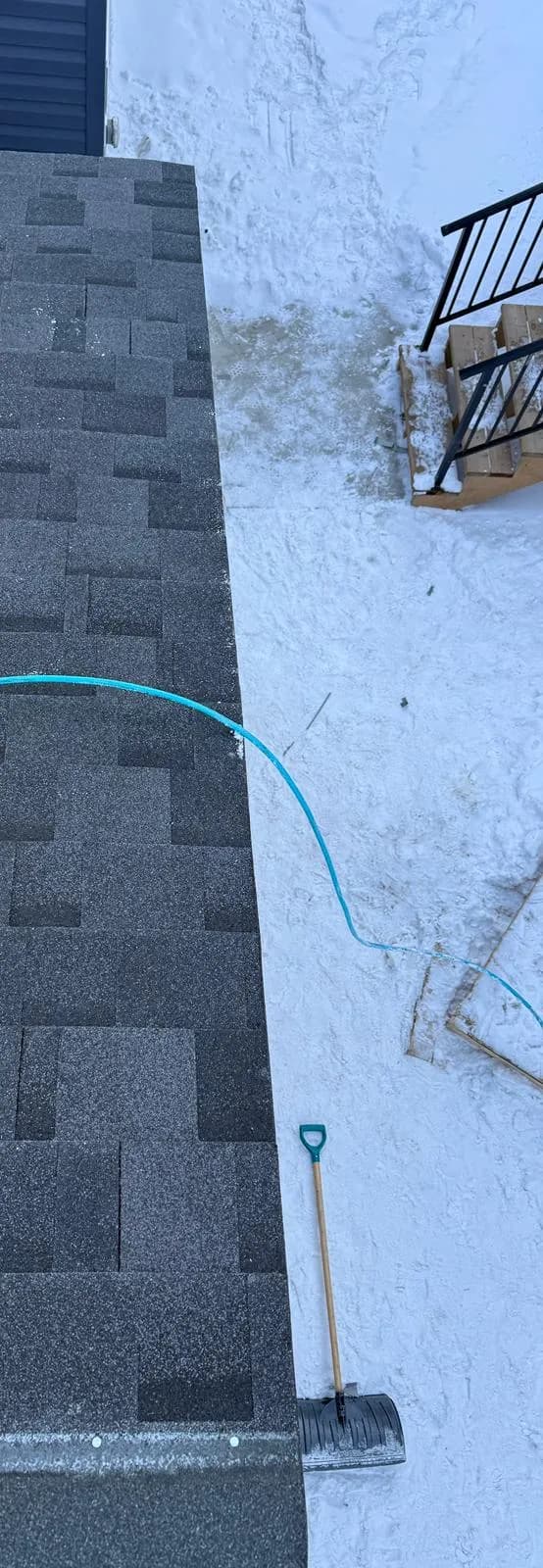 Finished roof flashing and shingle detail